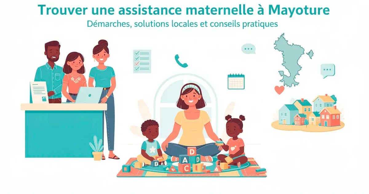 Assistante maternelle avec enfants et professionnels de puériculture, contact et maison Mayotte.