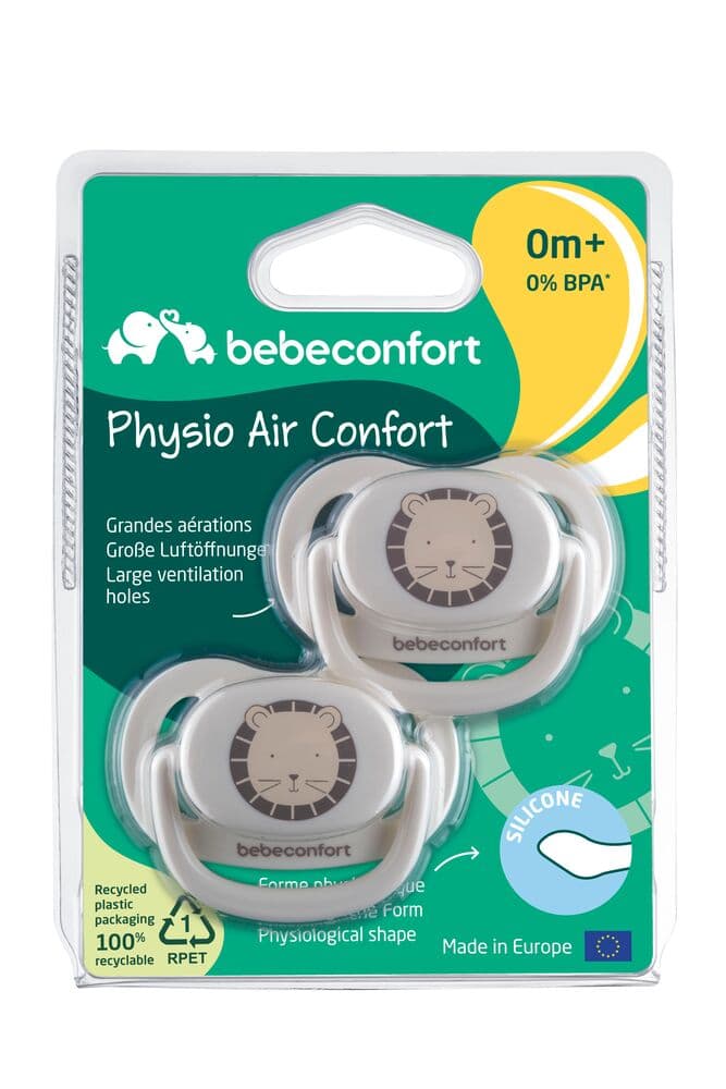 Lot de 2 sucettes physiologiques Air Confort silicone sand 0-6 mois Bébé Confort