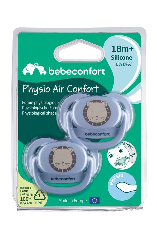 Lot de 2 sucettes physiologiques Air Confort bleu 18-36 mois Bébé Confort