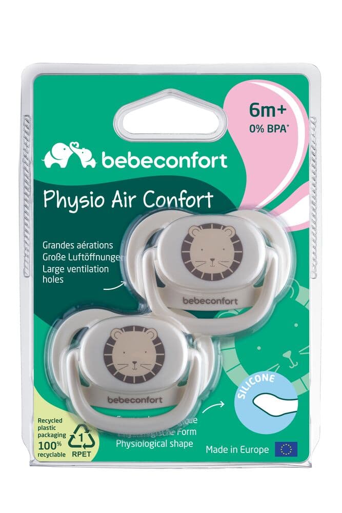 Lot de 2 sucettes physiologiques Air Confort silicone sand Bébé Confort